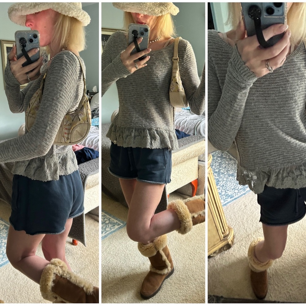 Y2k Abercrombie and fitch coquette babydoll Bella swan ruffle sweater - Picture 2 of 15